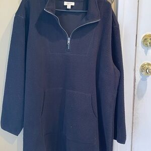 Style & Co. Women’s Fleece Black Zip-Up Sweater